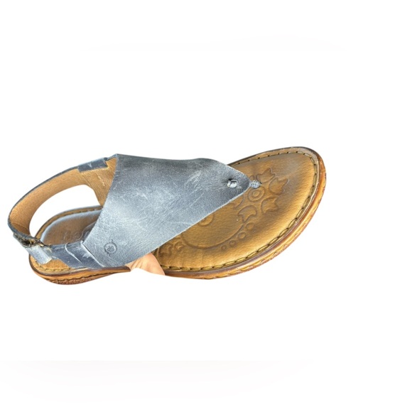Born Women's Size 10 Blue Brown Leather Strappy Slingback Comfort Sandals used - Picture 2 of 9